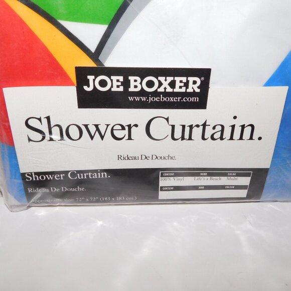 Retired Joe Boxer Multicolor Beach balls Shower Curtain Life's a Beach NEW - Picture 7 of 7